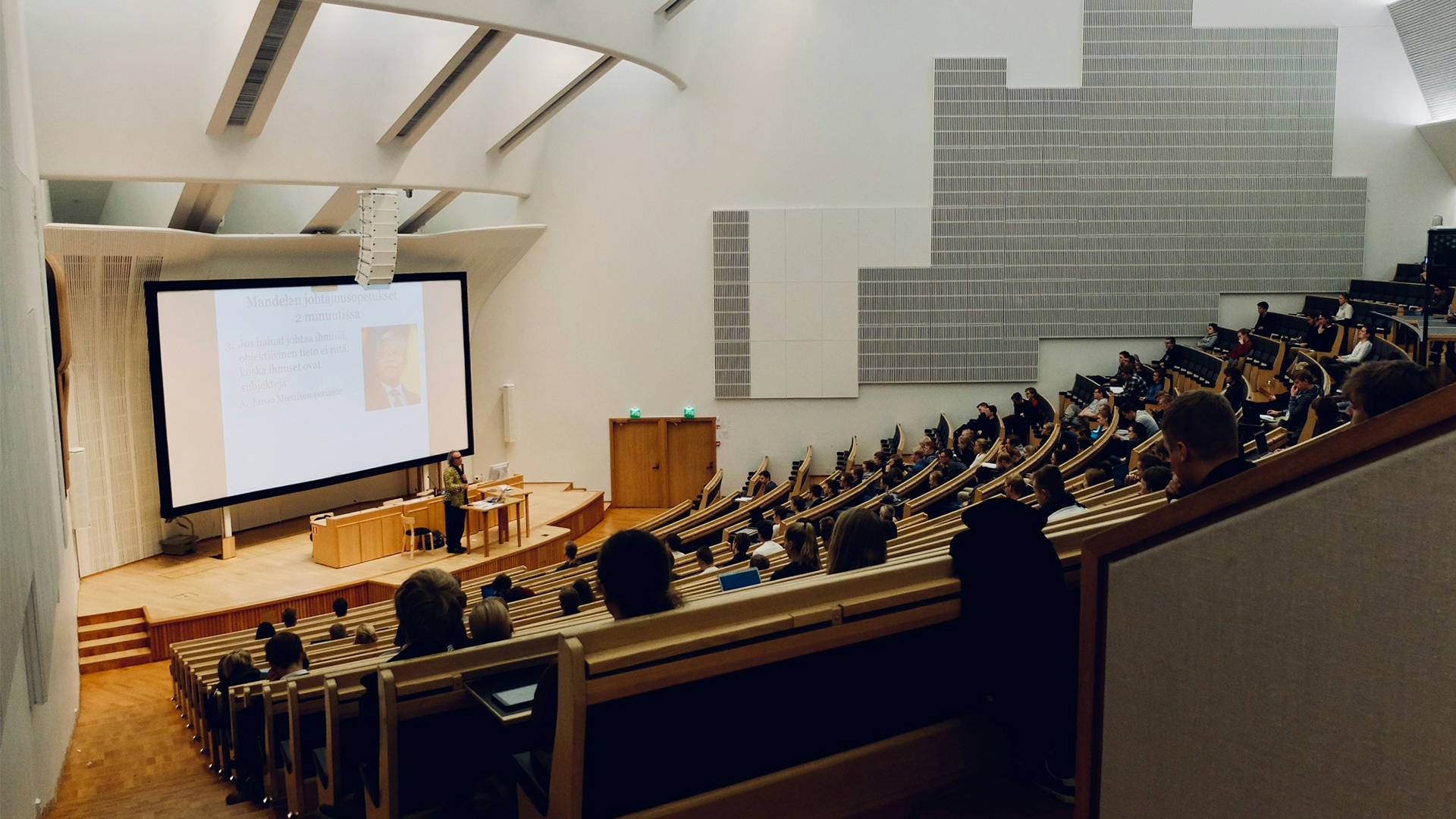 University hall prepared for teaching and academic events